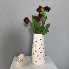 Petite Hearts Handmade Cream Ceramic Love Vase Romantic Home Decor