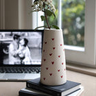 Petite Hearts Handmade Cream Ceramic Love Vase Romantic Home Decor