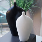 Minimal Collection Modern Sculptural Vase Pair Matte Black and White Handmade Ceramic