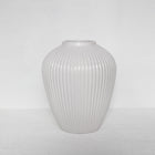 Moderna Bianco Handmade Fluted Large Vase Pure White Ceramic