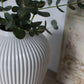 Moderna Bianco Handmade Fluted Large Vase Pure White Ceramic