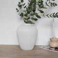 Moderna Bianco Handmade Fluted Petite Vase Pure White Ceramic