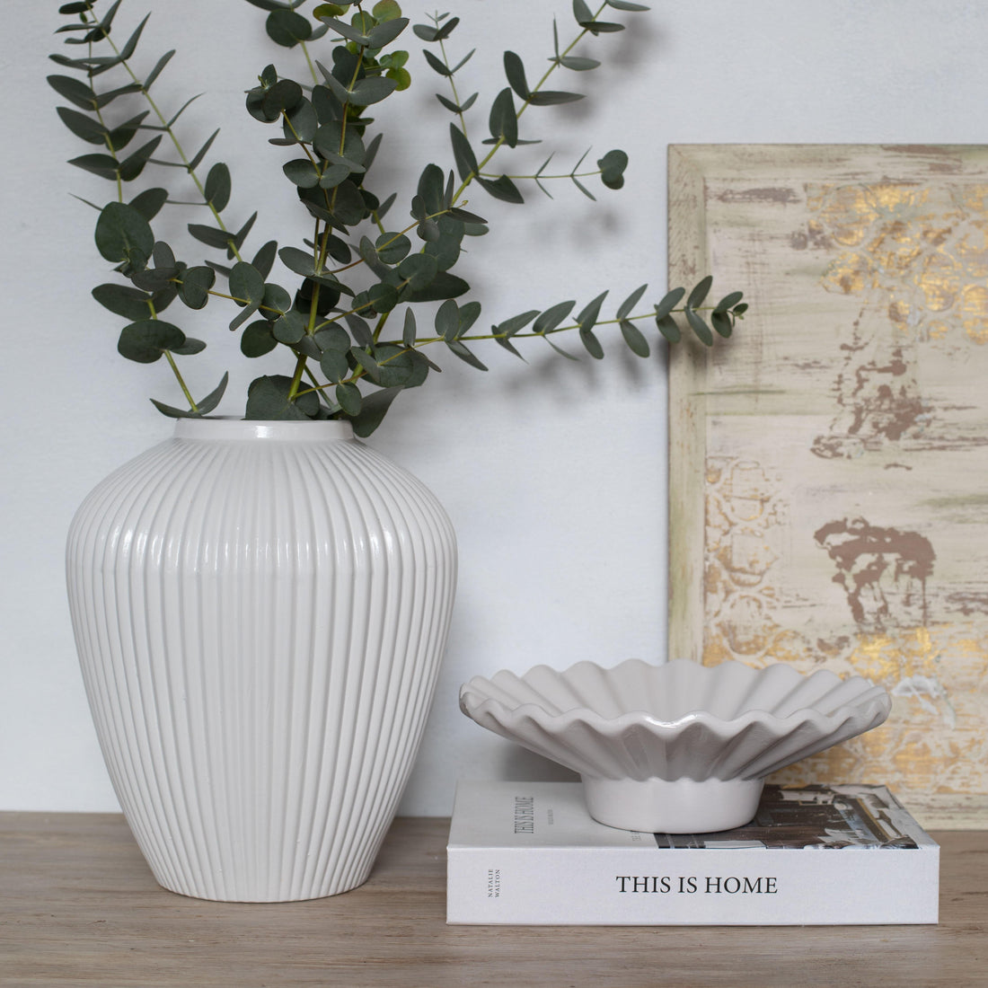 Moderna Bianco Handmade Fluted Petite Vase Pure White Ceramic