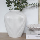 Moderna Bianco Handmade Fluted Petite Vase Pure White Ceramic
