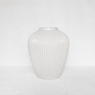 Moderna Bianco Handmade Fluted Petite Vase Pure White Ceramic