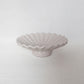 Moderna Hera Handmade Design Ripple Pedestal Plate Soft White Ceramic