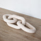 Moderna Ivory Handmade Design Triple Ring Chain Link Sculpture Ceramic Object