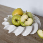 Moderna Lisa Handmade Design Ripple Plate Soft White Ceramic