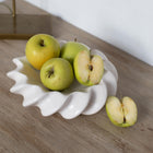 Moderna Lisa Handmade Design Ripple Plate Soft White Ceramic