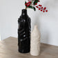 Moderna Rosewave Sculptural Vase Collection Handmade Ceramic Deep Black Soft Cream