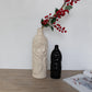 Moderna Rosewave Sculptural Vase Collection Handmade Ceramic Deep Black Soft Cream