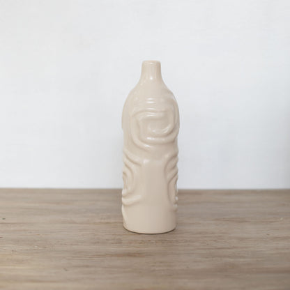 Moderna Rosewave Sculptural Vase Collection Handmade Ceramic Deep Black Soft Cream