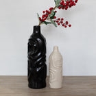 Moderna Rosewave Sculptural Vase Collection Handmade Ceramic Deep Black Soft Cream