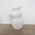 Moderna Stone Cascade Handmade Sculptural Vase Textured White Ceramic