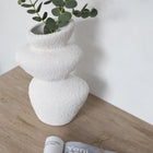 Moderna Stone Cascade Handmade Sculptural Vase Textured White Ceramic