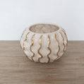 Moderna Volante Orb Handmade Gilded Wave Vase Cream Ceramic