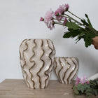 Moderna Volante Petite Handmade Gilded Wave Vase Cream Ceramic