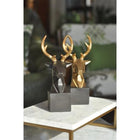 Noir Cubis Golden Antler Deer Bust Sculpture