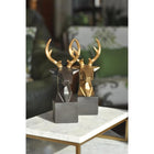 Noir Cubis Golden Antler Deer Bust Sculpture