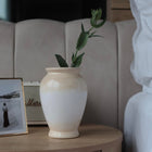 Nordic Collection Elaria Cream and Terracotta Handmade Ceramic Elegant Vase