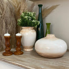 Nordic Collection Elaria Cream and Terracotta Handmade Ceramic Elegant Vase