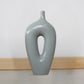 Nordic Collection Salvoria Gray Sage Handmade Ceramic Hollow Vase
