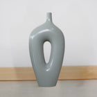 Nordic Collection Salvoria Gray Sage Handmade Ceramic Hollow Vase