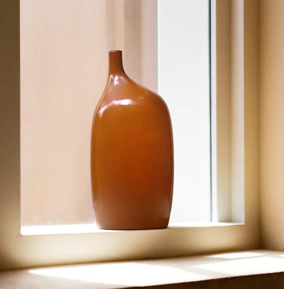 Nordic Collection Terra Flow Terracotta Tone Handmade Ceramic Sculptural Vase