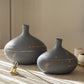 Handmade Nova Starlit Horizon Ceramic Vase Duo in Charcoal Gray with Gold Details