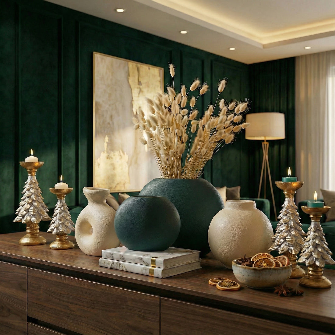 Minimal Series Ceramic Vase Set for Console and Coffee Table Decor