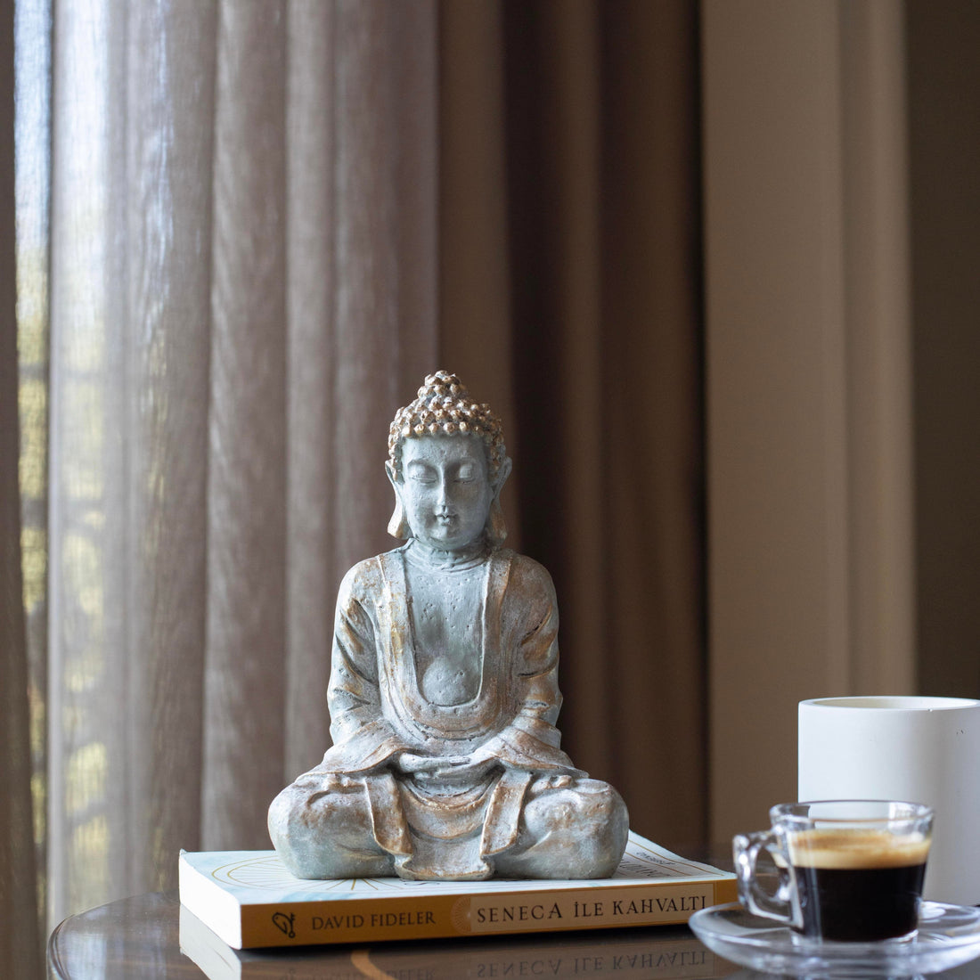 Sage Gold Tranquility Mini Buddha Sculpture