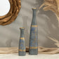 Semavi Collection Azure Cascade Handmade Tall Vase Duo Set Grey Blue Gold Ceramic