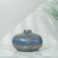 Semavi Collection Azure Halo Handmade Low Profile Decorative Vase Grey Blue Gold Ceramic