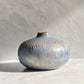Semavi Collection Azure Halo Handmade Low Profile Decorative Vase Grey Blue Gold Ceramic