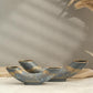 Semavi Collection Crescent Tide Handmade Half Moon Dual Vase Set Grey Blue Gold Ceramic