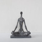 Seren Lotus Silver Yoga Sculpture