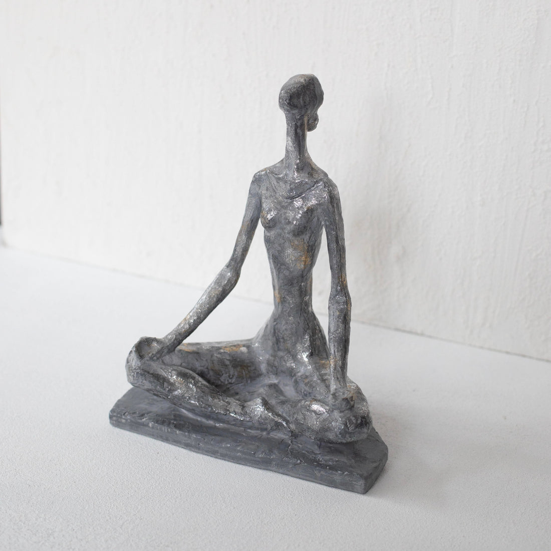 Seren Lotus Silver Yoga Sculpture