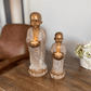 Serenity Monk Handmade Premium Antique Gold Votive Candleholder Duo