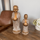 Serenity Monk Handmade Premium Antique Gold Votive Candleholder Duo