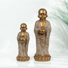 Serenity Monk Handmade Premium Antique Gold Votive Candleholder Duo