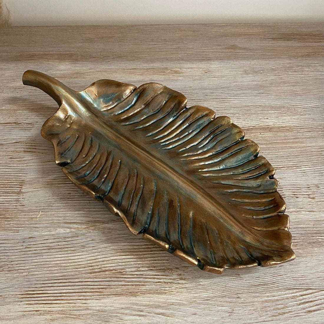 Aurora Verde Handmade Emerald and Antique Gold Leaf Tray Large or Small