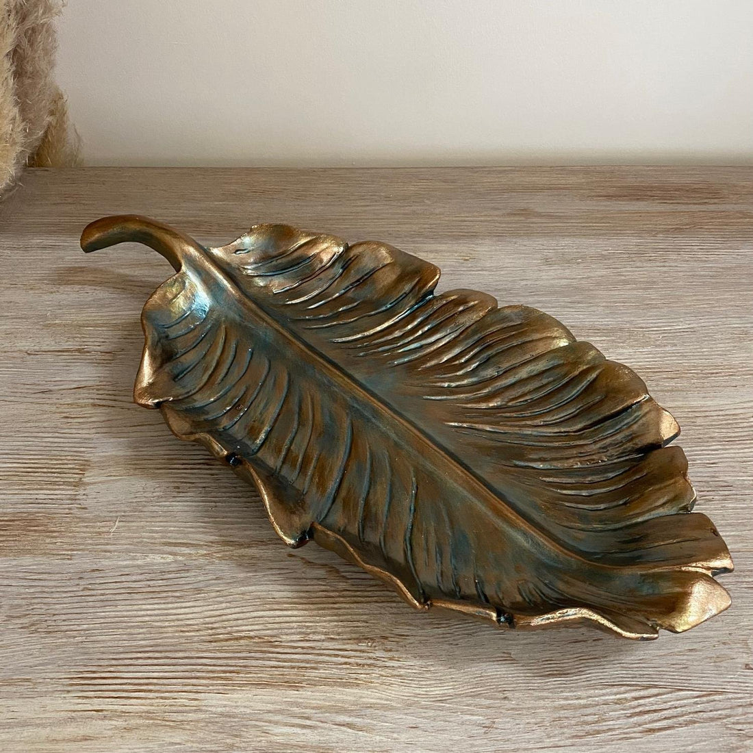 Aurora Verde Handmade Emerald and Antique Gold Leaf Tray Large or Small