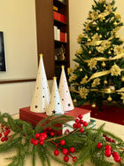 Conical Tree Ceramic Candle Holder Handmade Multicolour 24cm