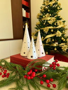 Conical Tree Ceramic Candle Holder Handmade Multicolour 24cm