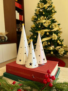 Conical Tree Ceramic Candle Holder Handmade Multicolour 24cm