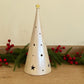 Conical Tree Ceramic Candle Holder Handmade Multicolour 24cm