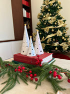 Conical Tree Ceramic Candle Holder Handmade Multicolour 24cm