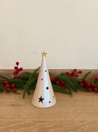 Conical Tree Ceramic Candle Holder Handmade Multicolour 24cm