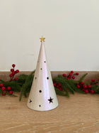 Conical Tree Ceramic Candle Holder Handmade Multicolour 24cm