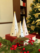 Conical Tree Ceramic Candle Holder Handmade Multicolour 24cm